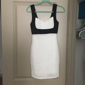 Body Central Body Con Black and White Dress